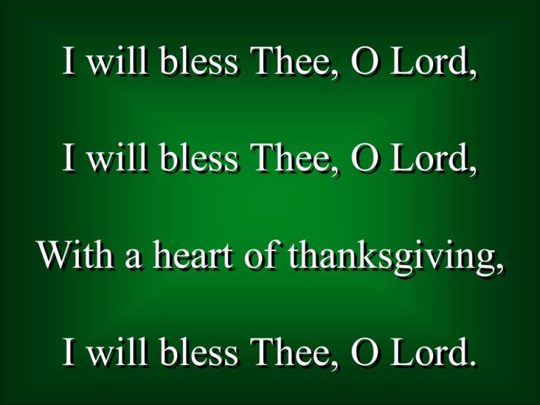 BLESS THE LORD!